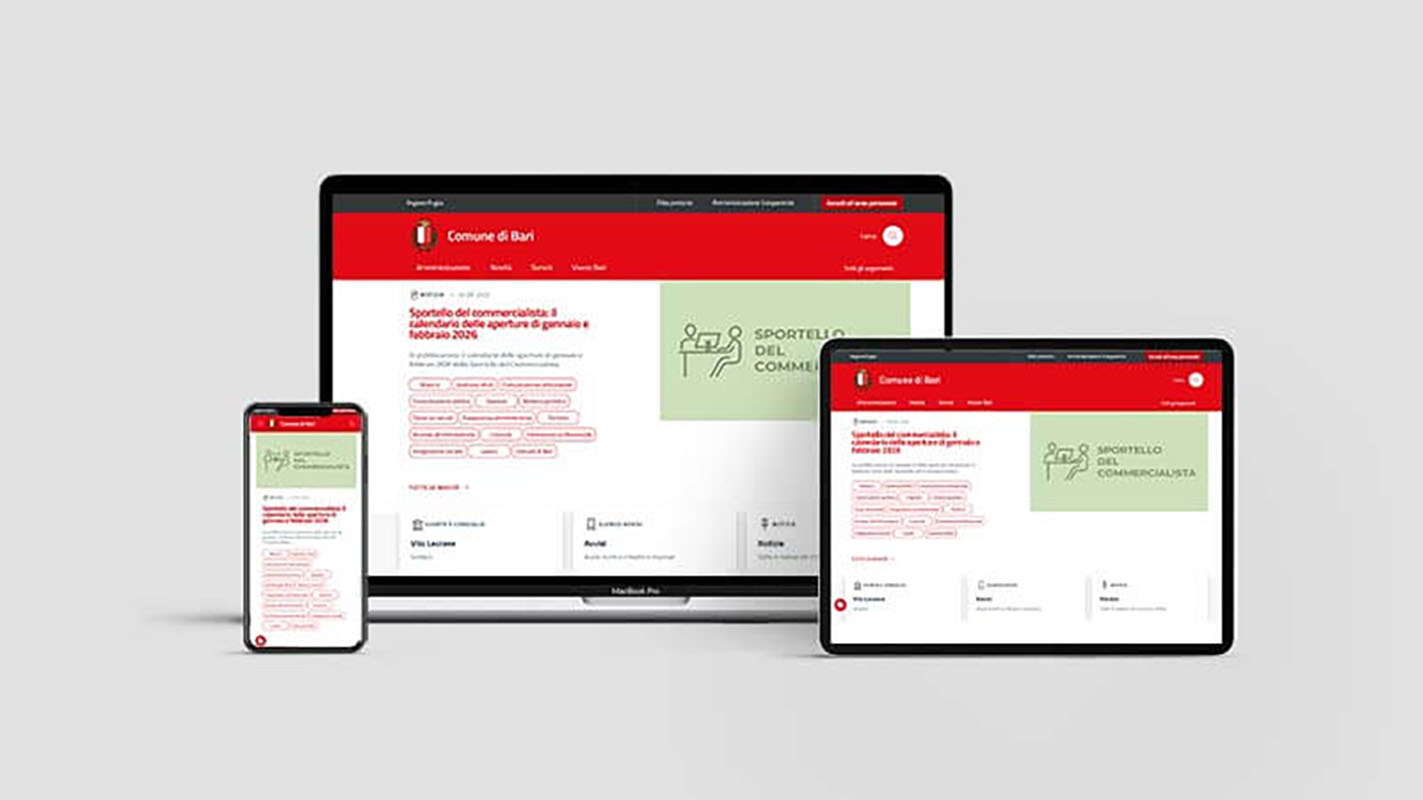 Online il nuovo portale istituzionale del comune di Bari: «Servizi digitali più semplici e accessibili»